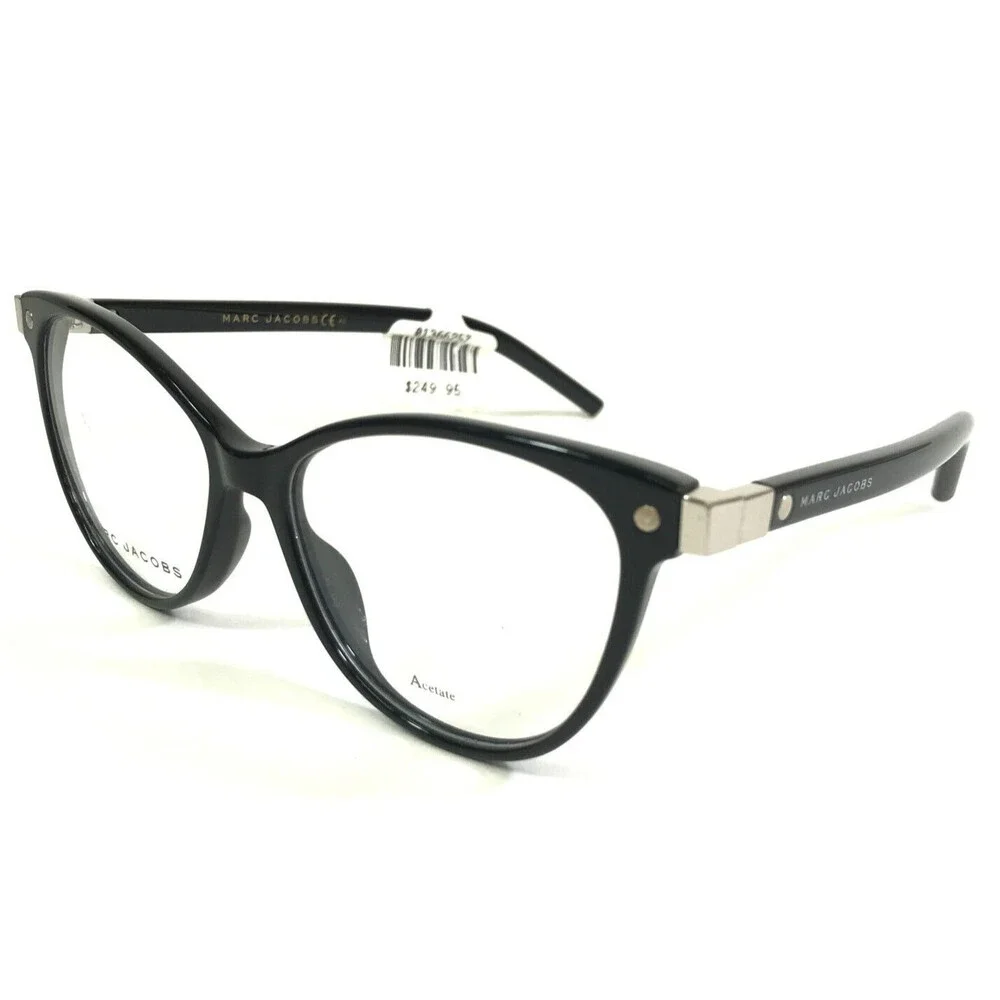 Marc Jacobs Eyeglasses Frames 20 807 Black Silver Cat Eye Full Rim 51-15-145